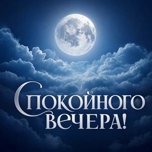 Открытка добрый вечер с луной