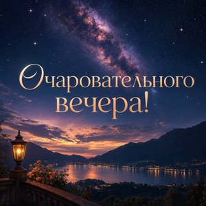 Открытка добрый вечер с млечным путём