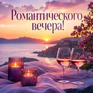 Открытка добрый вечер с закатом