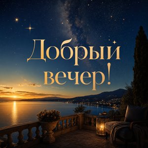 Открытка добрый вечер с звёздами
