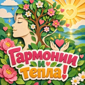 Открытка «Гармонии и тепла!» с деревом-мыслью