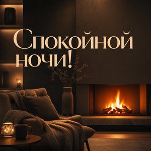 Открытка "Горящий камин"