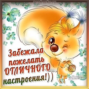 Картинка пожелание хорошего отличного настроения с белочкой