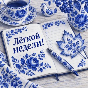 Открытка «Лёгкой недели!» с ежедневником