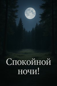 Открытка "Луна в лесу"