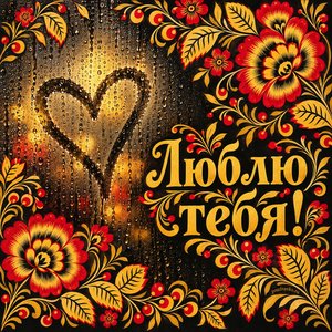 Открытка «Люблю тебя!» с сердцем на стекле