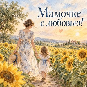 Открытка «Мамочке с любовью!» с подсолнухами
