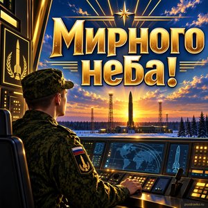 Открытка «Мирного неба!» с пультом