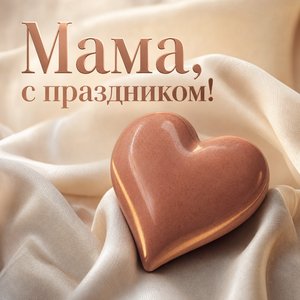 Открытка на День матери с керамическим сердцем