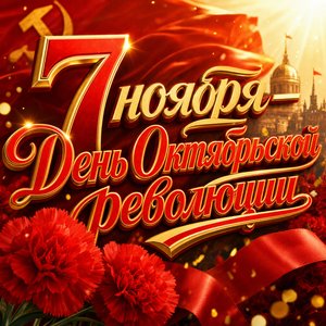 Открытка на День Октябрьской революции 1917 года с листом календаря