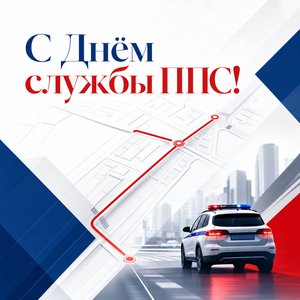 Открытка на День патрульно-постовой службы полиции со схемой городского патруля