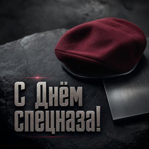 Открытка на День подразделений специального назначения с краповым беретом