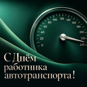 Открытка на День работника автомобильного транспорта со спидометром