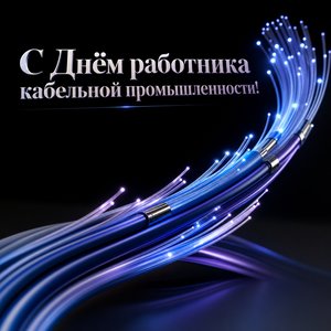 Открытка на День работника кабельной промышленности с оптоволоконными кабелями