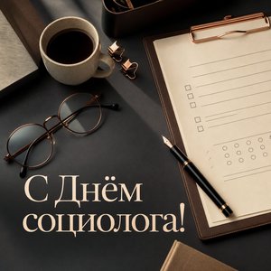 Открытка на День социолога с анкетой и ручкой