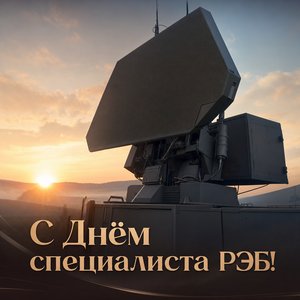 Открытка на День специалиста по радиоэлектронной борьбе с радиолокационной антенной