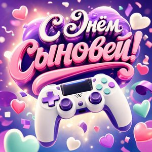 Открытка на День сыновей с игровым контроллером