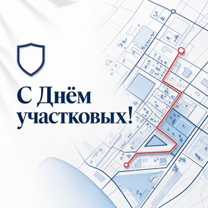Открытка на День участковых уполномоченных полиции с картой района