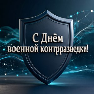 Открытка на День военной контрразведки с цифровым щитом