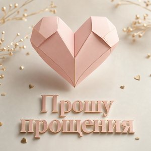 Открытка на Прощёное воскресенье с бумажным сердцем