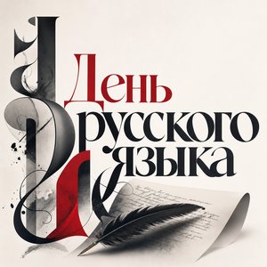 Открытка на Пушкинский день — День русского языка с кириллической графикой