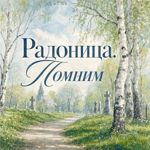 Открытка на Радоницу с березовой дорожкой памяти