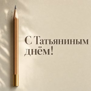 Открытка на Татьянин день — День студента с карандашом