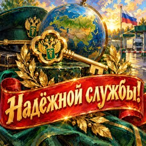 Открытка «Надёжной службы!» с ключом и глобусом