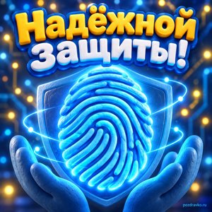 Открытка «Надёжной защиты!» с отпечатком пальца