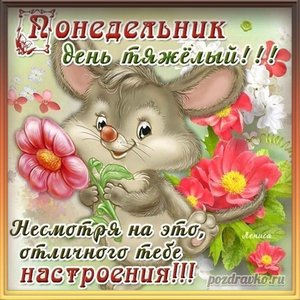 Открытка на понедельник день тяжелый