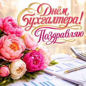 Открытка поздравляю с Днём бухгалтера