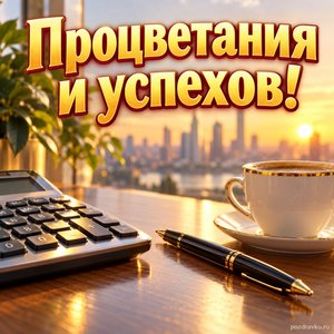 Открытка «Процветания и успехов!» с калькулятором