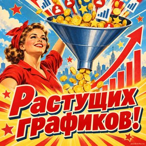 Открытка «Растущих графиков!» с воронкой