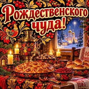 Открытка «Рождественского чуда!» с рождественским столом