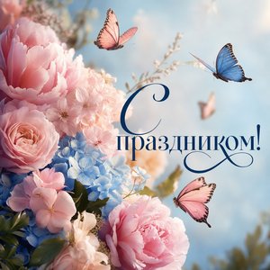 Открытка с бабочками на День Рождения