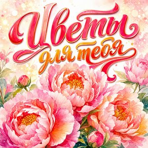 Открытка с цветами с акварельными пионами