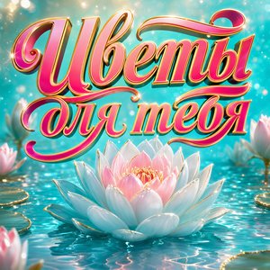 Открытка с цветами с лотосом на воде