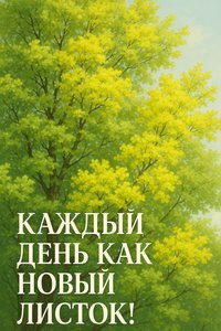 Открытка с деревьями в цветении