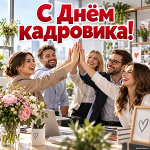 Открытка «С Днём кадровика!» с дружной командой
