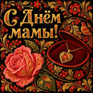 Открытка «С Днём мамы!» со шкатулкой и кулоном