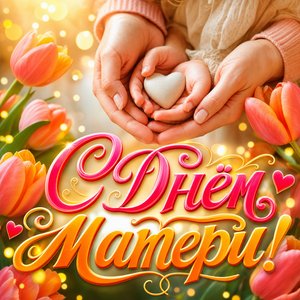 Открытка День матери с руками мамы и ребёнка