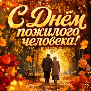 Открытка с Днём пожилых людей и пожеланием