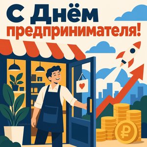 Открытка «С Днём предпринимателя!» с открытием своего дела