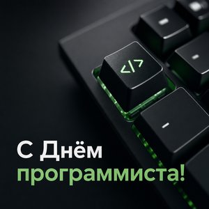 Открытка с Днём программиста с механической клавиатурой