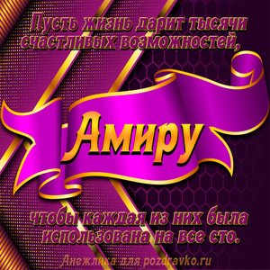 Открытка с Днём Рождения Амиру с замечательным пожеланием