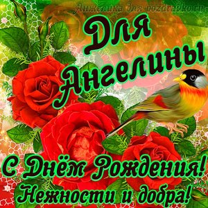 Открытка для Ангелины с Днем рождения с пожеланием нежности и добра