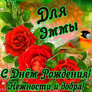 Открытка для Эммы с Днем рождения с пожеланием нежности и добра