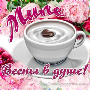 Открытка Миле на День Рождения с пожеланием весны в душе