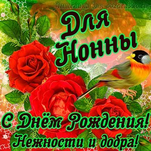 Открытка для Нонны с Днем рождения с пожеланием нежности и добра
