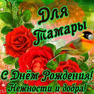 Открытка для Тамары с Днем рождения с пожеланием нежности и добра